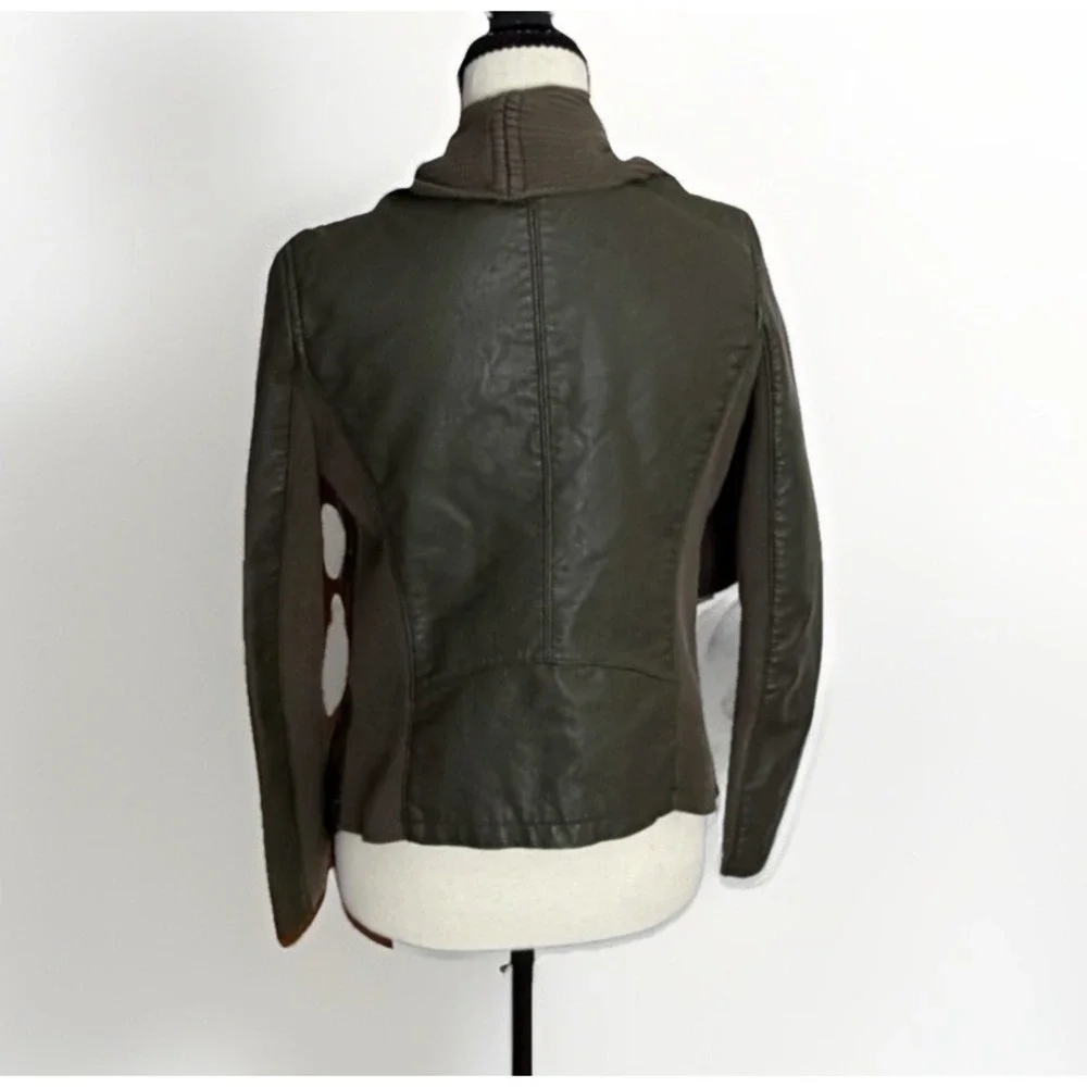 BLANKNYC All Or Nothing Olive‎ Drape Moto Jacket XS